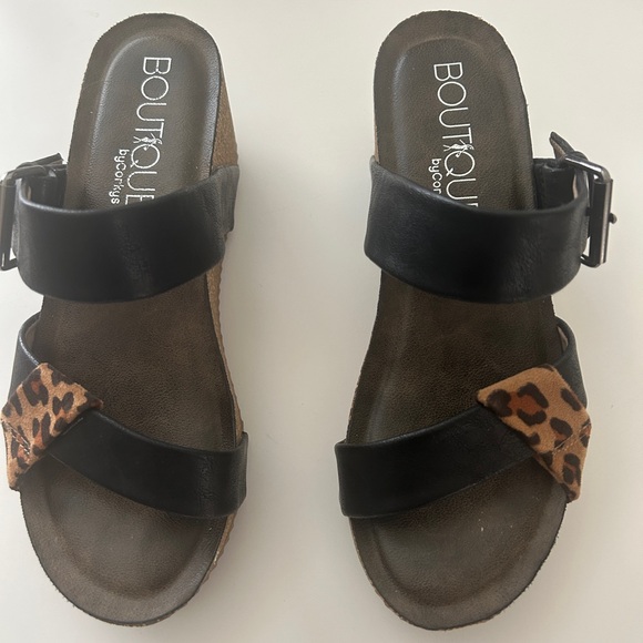 Boutique by Corky’s Wedge Sandals Size 7 Black - Picture 3 of 15